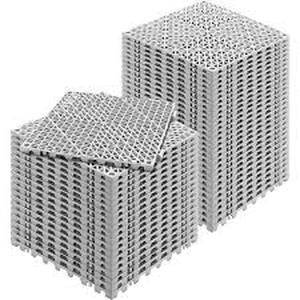 lot 17 image: Lot of VEVOR Interlocking Drainage Mat Floor Tiles PVC Modular Gym Flooring Tiles 12 x 12 x 0.6 in. (Gray 50 Pcs,50 sq ft)  Customer Returns See Pictures