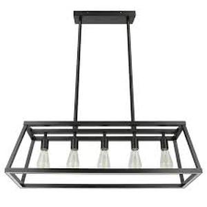 Feit Electric Katalyst 60-Watt 5-Light Matte Black Modern Adjustable CCT and 3-Light Modes Integrated LED Chandelier Light Customer Returns See Pictures