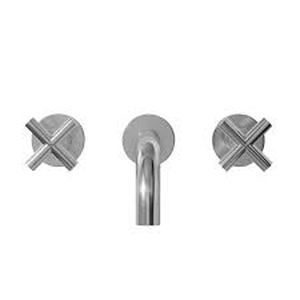 lot 28 image: Swiss Madison Ivy 8 in. Widespread Double Cross-Handle Wall Mount Bathroom Faucet in Polished Chrome  Customer Returns See Pictures