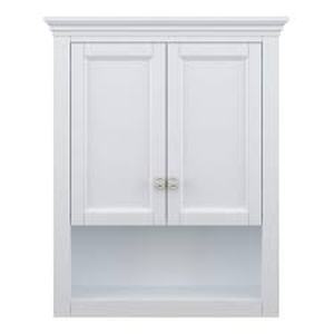 lot 37 image: Home Decorators Collection Lamport 26 in. W x 8 in. D x 32 in. H Bathroom Storage Wall Cabinet in White Customer Returns See Pictures