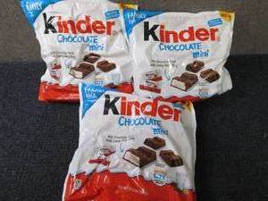 lot 108 image: 3- 12.7 oz Kinder Chocolate Minis...