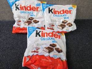 lot 110 image: 3- 12.7 oz Kinder Chocolate Minis...