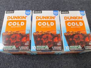 lot 158 image: 3- 10 ct Dunkin Cold Kcups...