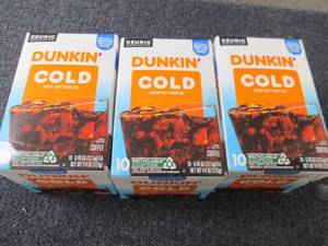 lot 159 image: 3- 10 ct Dunkin Cold Kcups...