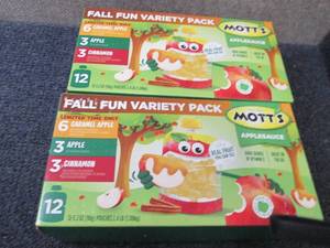 lot 182 image: 2- 12 pks Motts Applesauce Variety ...