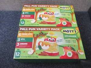 lot 183 image: 2- 12 pks Motts Applesauce Variety ...