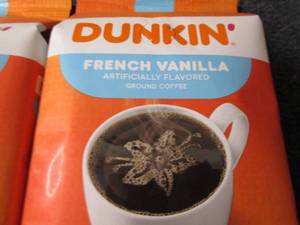 lot 188 image: 3- 18 oz Dunkin French Vanilla Gro...