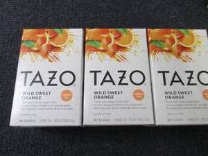 lot 217 image: 3- 20 ct Tazo Wild Sweet Orange Tea...