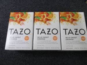 lot 218 image: 3- 20 ct Tazo Wild Sweet Orange Tea...