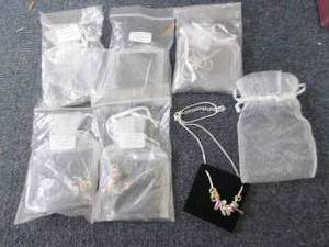 lot 296 image: 6 June Birthstone Charm Necklaces...