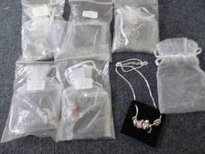 lot 297 image: 6 June Birthstone Charm Necklaces...