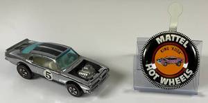 lot 1 image: 1969 REDLINE Hot Wheels Chrome King Kuda With Button Really Nice Condition