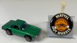 lot 18 image: 1969 REDLINE Hot Wheels Mercedes-Benz 280SL Transparent Green With Button Really Nice Condition