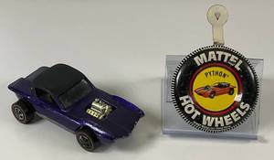 lot 21 image: 1968 REDLINE Hot Wheels Python Transparent PurpleWith Button Really Nice Condition