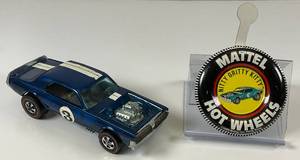 1969 REDLINE Hot Wheels "Nitty Gritty Kitty " Transparent Dark Blue With Button Really Nice Condition