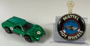 lot 32 image: 1967 REDLINE Hot Wheels Ford J Car Transparent Green With Button Nice Condition