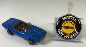 lot 36 image: 1968 REDLINE Hot Wheels Custom Firebird Transparent Blue With Button Nice Condition