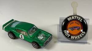 1969 REDLINE Hot Wheels "King Kuda" Transparent Green With Button Really Nice Condition
