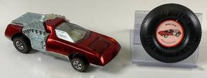 lot 39 image: 1970 REDLINE Hot Wheels Noodle Head Transparent Red With Button Really Nice Condition