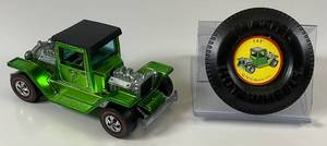 lot 40 image: 1970 REDLINE Hot Wheels T-4-2 Transparent Green With Button Really Nice Condition