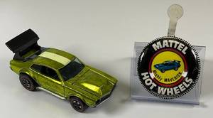 1969 REDLINE Hot Wheels "Mighty Maverick " Transparent Apple Green With Button Really Nice Condition