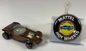lot 56 image: 1968 REDLINE Hot Wheels Beatnik Bandit Transparent Brown With Button Nice Condition