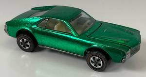 lot 71 image: 1968 REDLINE Hot Wheels Custom AMX Transparent Green Really Nice Condition