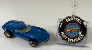 lot 73 image: 1968 REDLINE Hot Wheels Turbofire Transparent Blue With Button Super Nice Condition