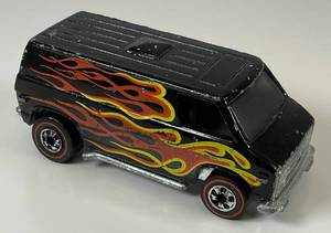 lot 93 image: 1974 REDLINE Hot Wheels Black Super Van With Flames Really Nice Condition