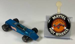 lot 106 image: 1969 REDLINE Hot Wheels Lotus Turbine Transparent Blue With Button Really Nice Condition