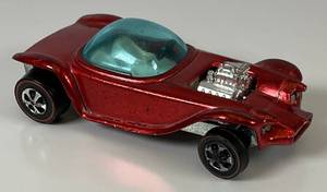 lot 151 image: 1968 REDLINE Hot Wheels Beatnik Bandit Transparent Red With Light Blue DomeWhite Interior Really Nice Condition