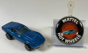 lot 167 image: 1967 REDLINE Hot Wheels Custom Corvette Transparent Blue With Button Really Nice Condition