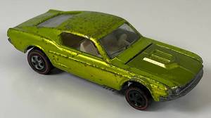 lot 169 image: 1968 REDLINE Hot Wheels Custom Mustang  Transparent Apple Green Nice Condition