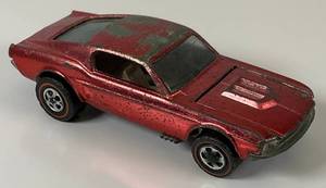 lot 181 image: 1968 REDLINE Hot Wheels Custom Mustang Transparent Rose Red Fair Condition