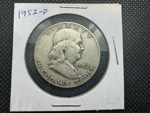 lot 58 image: 1952-D  Franklin Silver Half Dollar