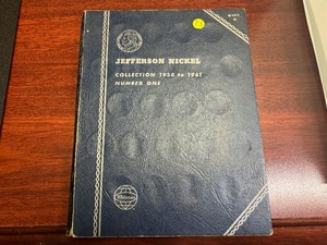 lot 73 image: Nearly Complete Set of 55 Jefferson Nickels From 1940 through 1961  in a Whitman Album - Includes all 11 Silver War Nickels