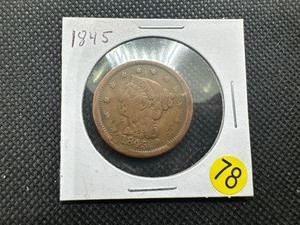 lot 78 image: 1845 Large Cent