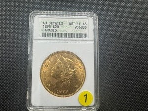1893 Gold Liberty Head $20.00 Double Eagle Coin (0.9675 Oz. of Gold) - ANACS AU Details