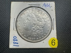 lot 6 image: 1880 Morgan Silver Dollar - Marked AU When Purchased