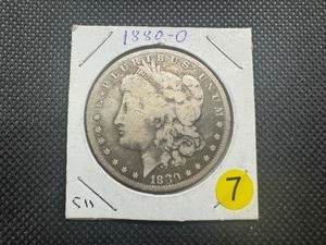 lot 7 image: 1880-O Morgan Silver Dollar
