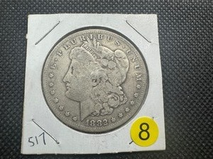 lot 8 image: 1882-S Morgan Silver Dollar
