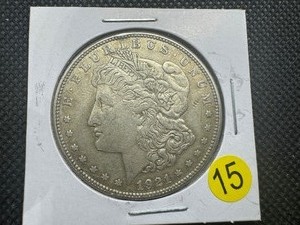 lot 15 image: 1921-D Morgan Silver Dollar