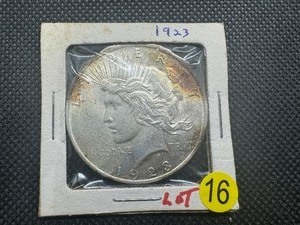 lot 16 image: 1923 Peace Silver Dollar