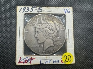 lot 20 image: Better Date 1935-S Peace Silver Dollar