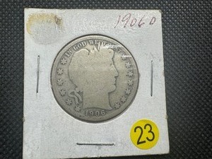 lot 23 image: 1906-D Barber Half Dollar