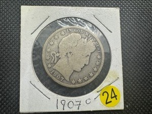 lot 24 image: 1907-O Barber Half Dollar