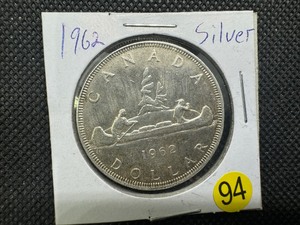 lot 94 image: 1962 Silver Canadian Dollar
