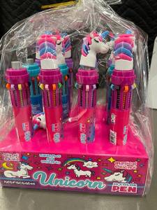 lot 18 image: Set of 12 Unicorn Themed 10-Color Retractable Pens