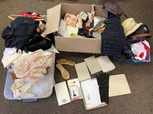 lot 24R image: Vintage Clothing and Accessories Lot Assorted Dresses and Hats