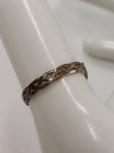 lot 16P image: Intricate Sterling Silver Braided Band Ring